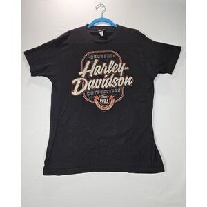Harley Davidson Dover Ohio T Shirt Mens Large Black Genuine Motorcycles